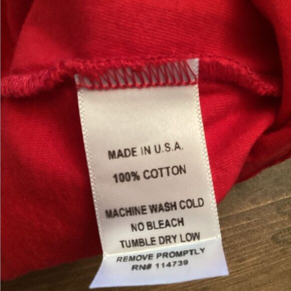 FLAX SIZE XL RED SHORT SLEEVE COTTON LONG LINE A LINE SWING T SHIRT - Picture 6 of 6